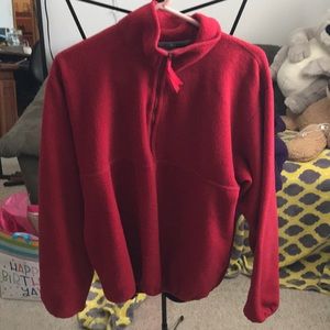 Red quarter zip pullover